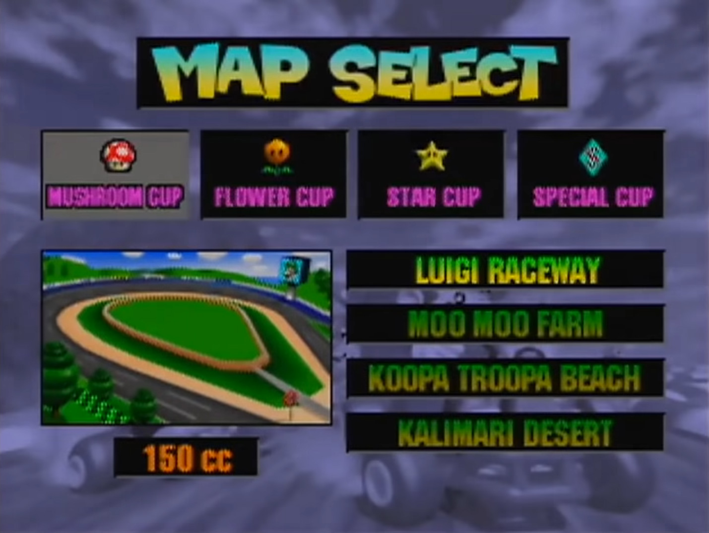 Mario Kart 64 Level Select